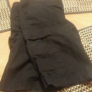 Old Navy mens ripstop cargo shorts, black, size 36